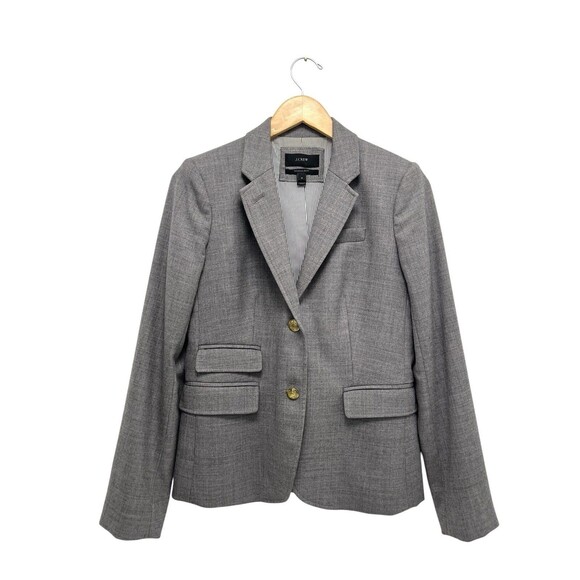 J. Crew Schoolboy Blazer Grey Wool Business Casual Academia Preppy Jacket Size 4 - Picture 4 of 13